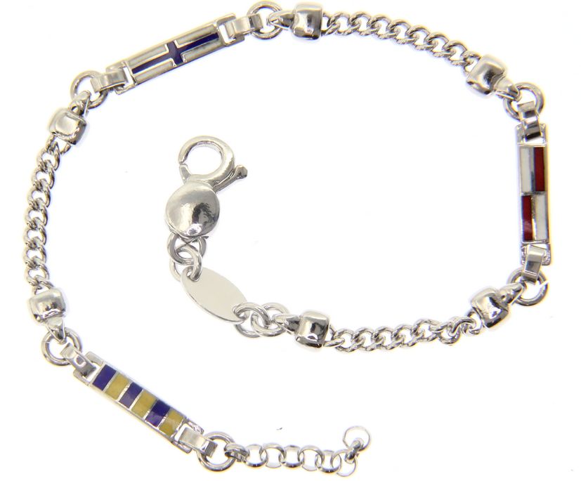 Maiocchi Silver Bracciale 3 Bandiere Argento