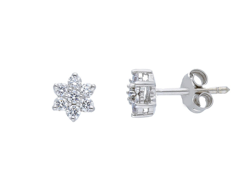  Maiocchi Milano Star Earrings in White Gold and Diamonds ct 0.36