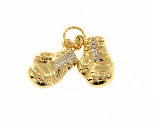 Boxing Gloves Pendant in 18kt Yellow and White Gold