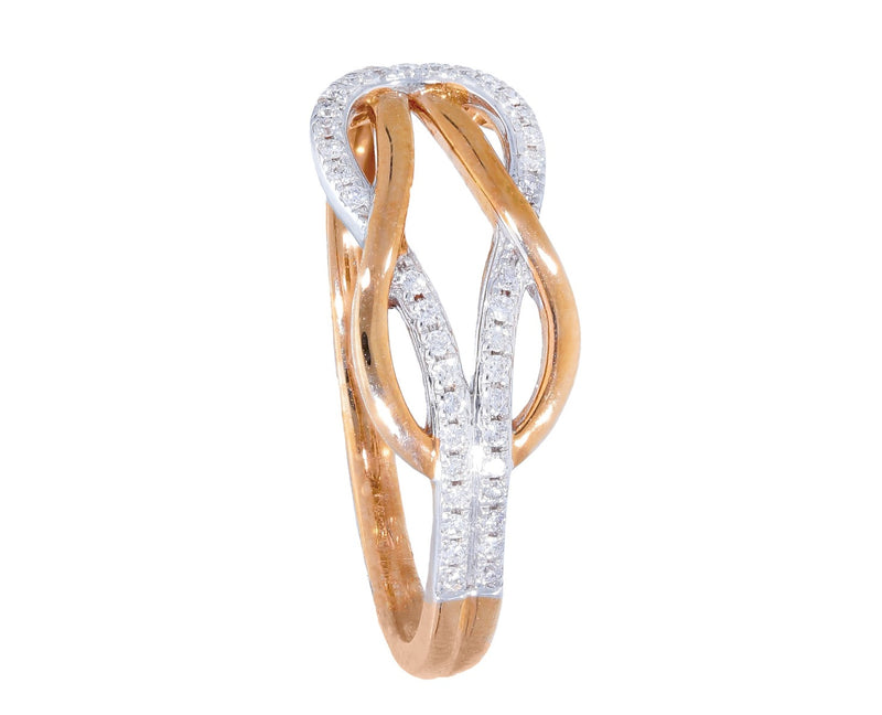 Ring in White and Rose Gold and Diamonds