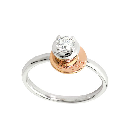 Bliss Anello Bi Luce Oro Bianco e Diamante ct 0,20