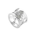  Salvini Four-Leaf Clover Ring in White Gold and Diamonds