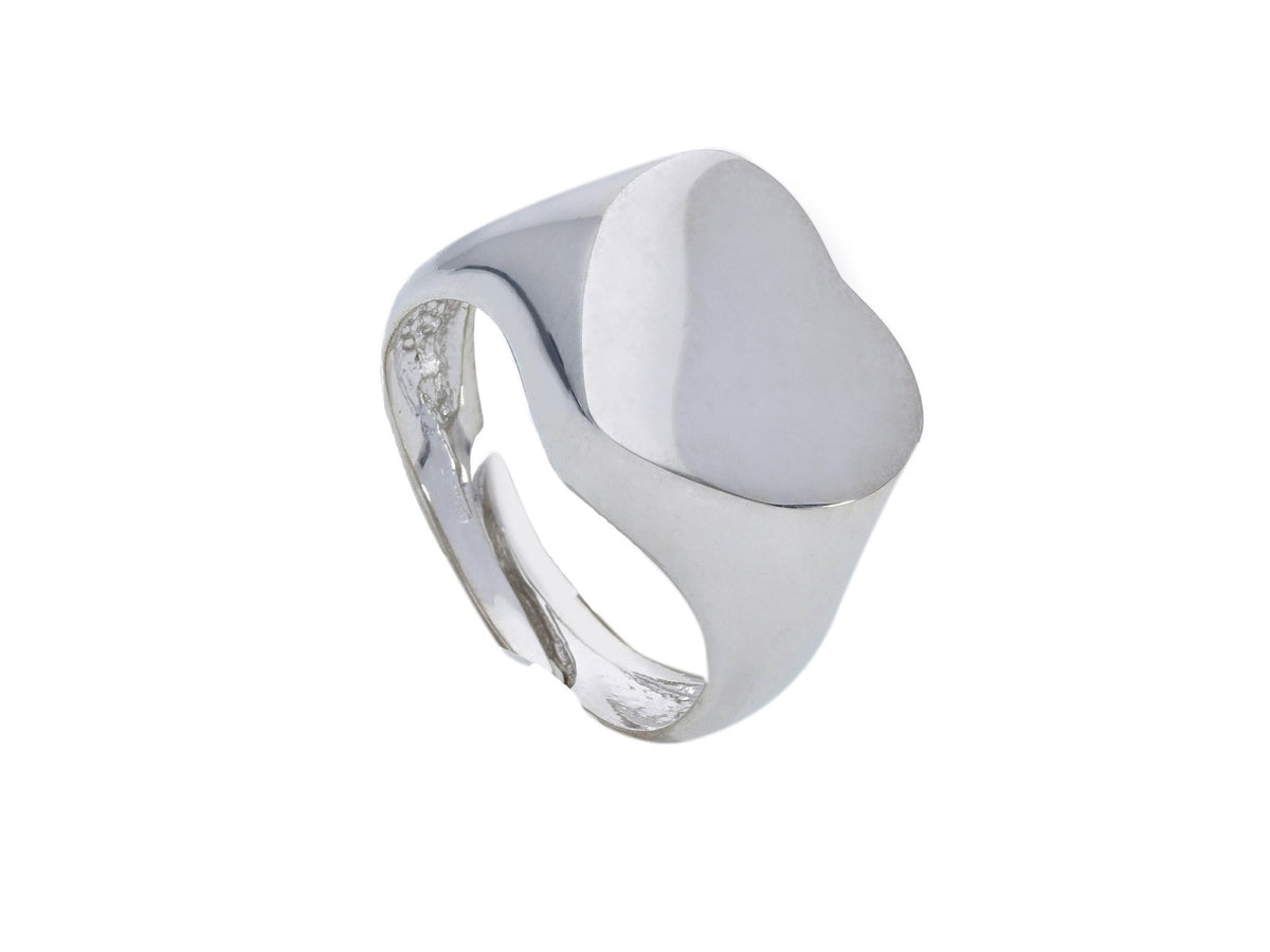 Maiocchi Silver Heart Chevalier Ring Silver