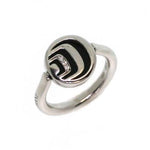  Damiani Damianissima Ring in Silver Onyx Mother of Pearl and Diamonds