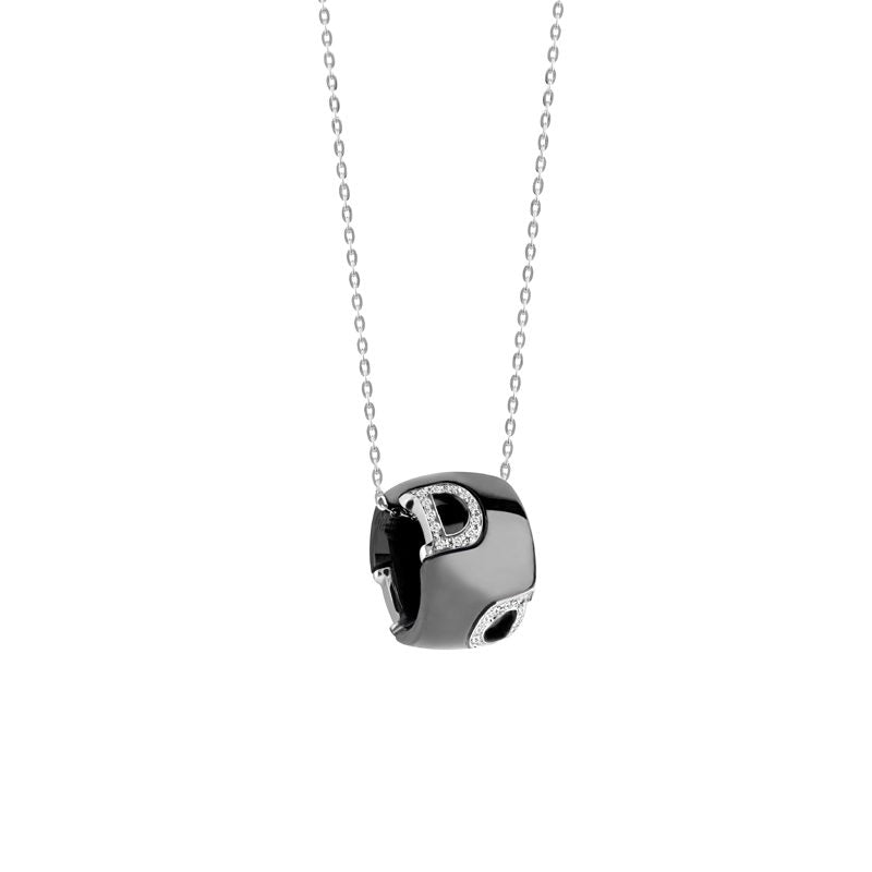 Damiani D.Icon Necklace in Black Ceramic, White Gold and Diamonds