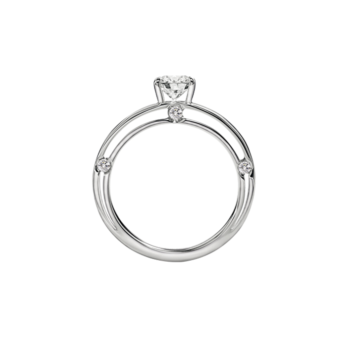  Damiani D.Side Engagement Ring in White Gold and 0.22 ct Diamond