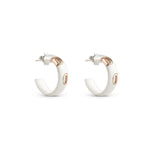  Damiani D.Icon Earrings in White Ceramic, Rose Gold and Diamond