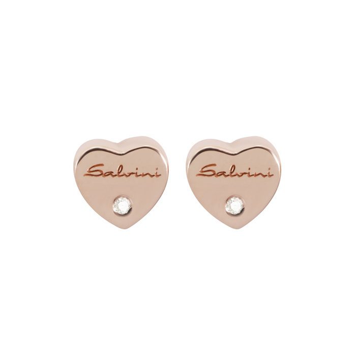 Salvini Be Happy Chic rose gold heart earrings