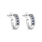  Damiani Belle Epoque Earrings in White Gold, Diamonds and Sapphires
