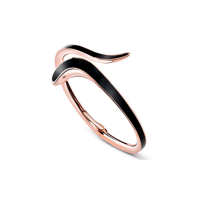 Damiani Bracciale Eden in Ceramica Nera, Oro Rosa e Diamanti