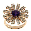  Damiani Margherita Ring in Rose Gold with Brown Diamonds and Amethyst