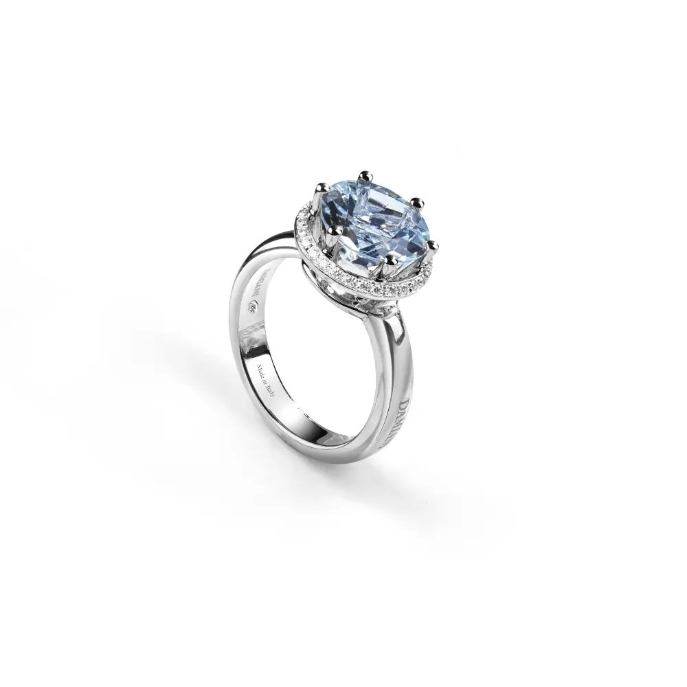 Damiani Ring Minou White Gold Aquamarine and Diamonds