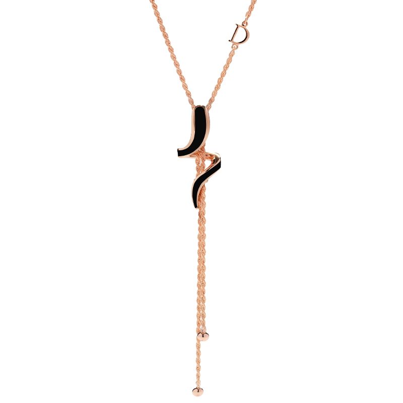  Damiani Eden Necklace in Black Ceramic, Rose Gold and Diamond