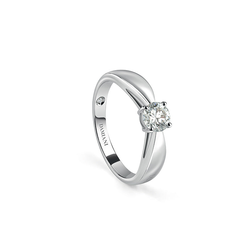  Damiani Cupid Engagement Ring in White Gold and Diamond ct 0.30 G IF GIA