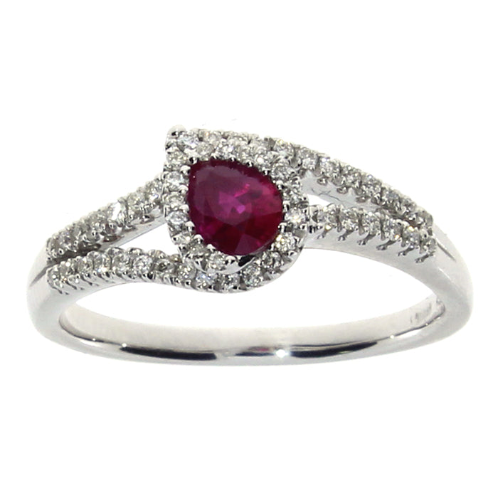 Damiani Special Classic Ring in White Gold, Diamonds and Ruby Maiocchi ...