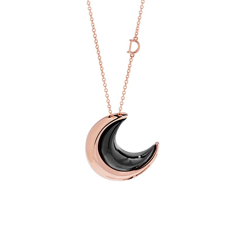 Damiani Collana Spicchi Di Luna in Oro Rosa e Onice