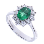 Salvini Diamond and Emerald Ring 1.12