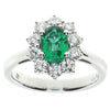  Damiani Ring in White Gold with Diamonds and Emerald