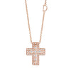  Damiani Belle Epoque Cross Necklace in Rose Gold and Diamonds