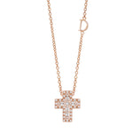  Damiani Belle Epoque Cross Necklace in Rose Gold Diamonds