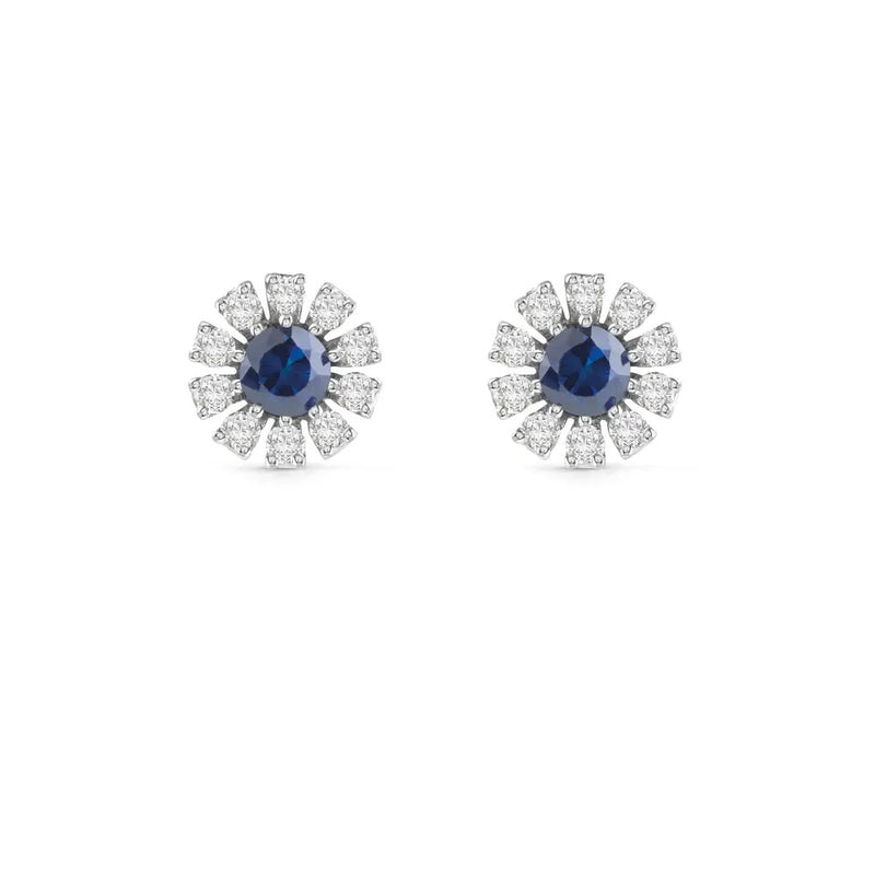  Damiani Margherita Earrings in White Gold, Diamonds and Sapphires