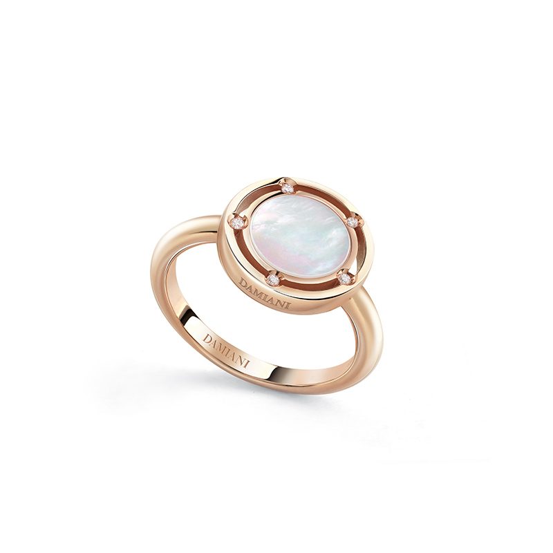 Damiani D.Side Ring in Rose Gold, Mother of Pearl and Diamonds