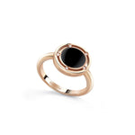  Damiani D.Side Ring in Rose Gold Onyx and Diamonds
