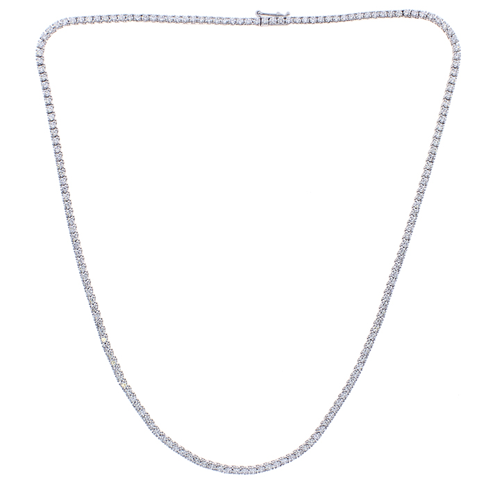 Damiani Tennis Necklace in White Gold with Diamonds 7.12 ct