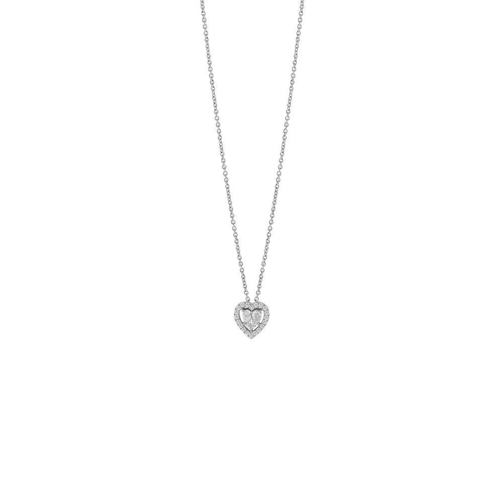  Salvini Magic Heart Necklace in White Gold and Diamonds 0.38 ct