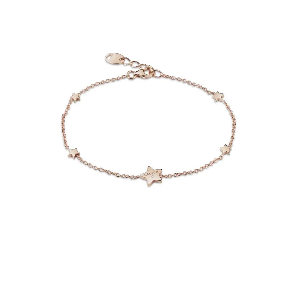  Salvini I Segni Star Bracelet in 9kt Rose Gold and Diamond