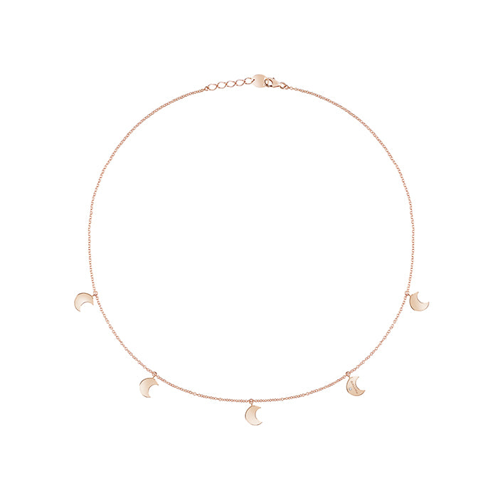  Salvini I Segni Luna Necklace in 9kt Rose Gold and Diamond