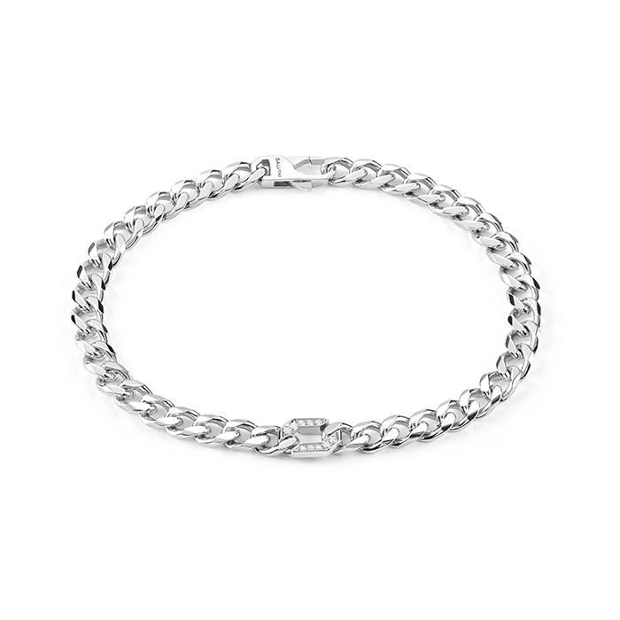 Salvini Bracciale Link Oro Bianco e Diamanti