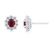  Salvini White Gold Earrings with Diamonds and Rubies