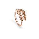 Damiani Mimosa Ring in Rose Gold with White and Brown Diamonds