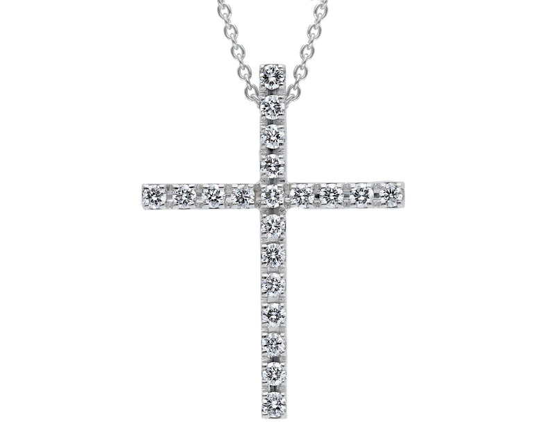  Maiocchi Milano Necklace with Cross in White Gold and Diamonds ct 0.29