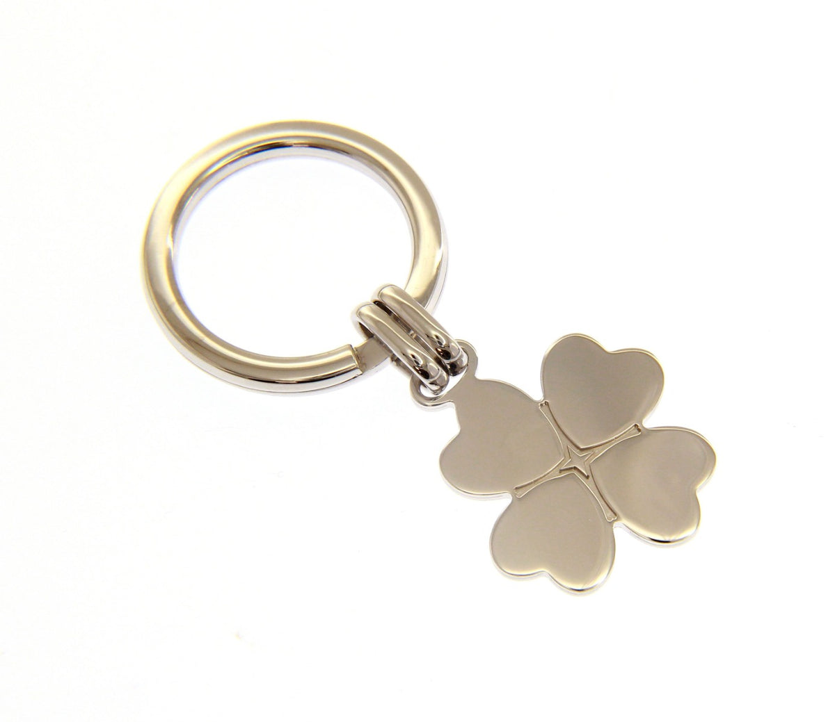  Maiocchi Silver Four Leaf Clover Keyring Silver