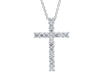  Maiocchi Milano Necklace with Cross in White Gold and Diamonds ct 0.31