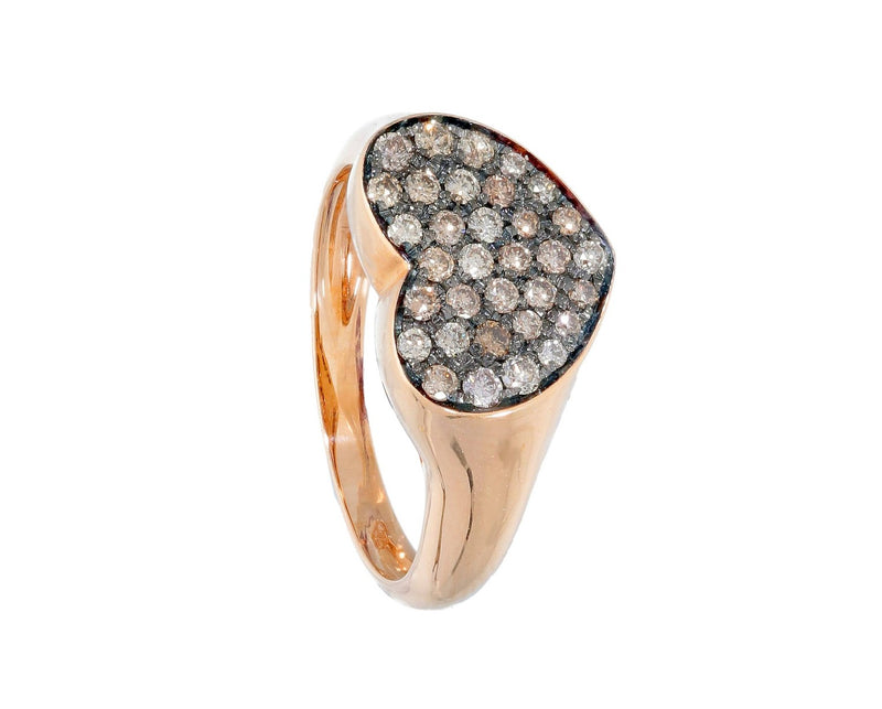  Chevalier Ring in Rose Gold and Brown Diamonds