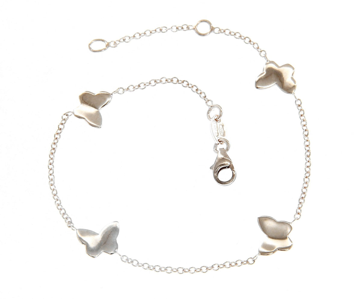 Bracciale 4 Farfalle Oro Bianco 18kt