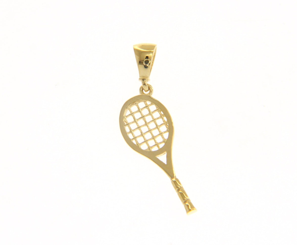 Tennis Racket Pendant in 18kt Yellow Gold