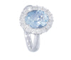  Ring with Diamonds and Aquamarine ct 2.30