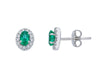  Earrings with Diamonds and Emeralds 0.46 ct