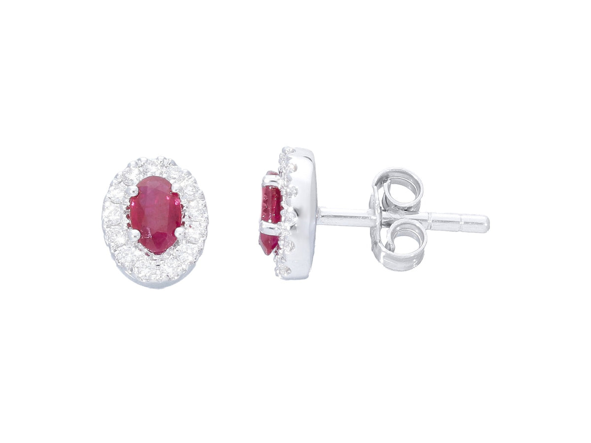  Earrings with Diamonds and Rubies 0.61 ct