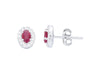 Earrings with Diamonds and Rubies 0.61 ct