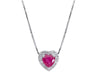  Choker with Heart-shaped Diamond and Ruby ct 0.36