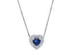  Choker with Heart-shaped Diamond and Sapphire 0.28 ct