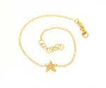  Starfish Bracelet in 18kt Yellow Gold and Zircons