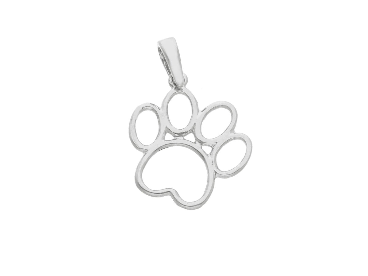  Paw Pendant in 18kt White Gold