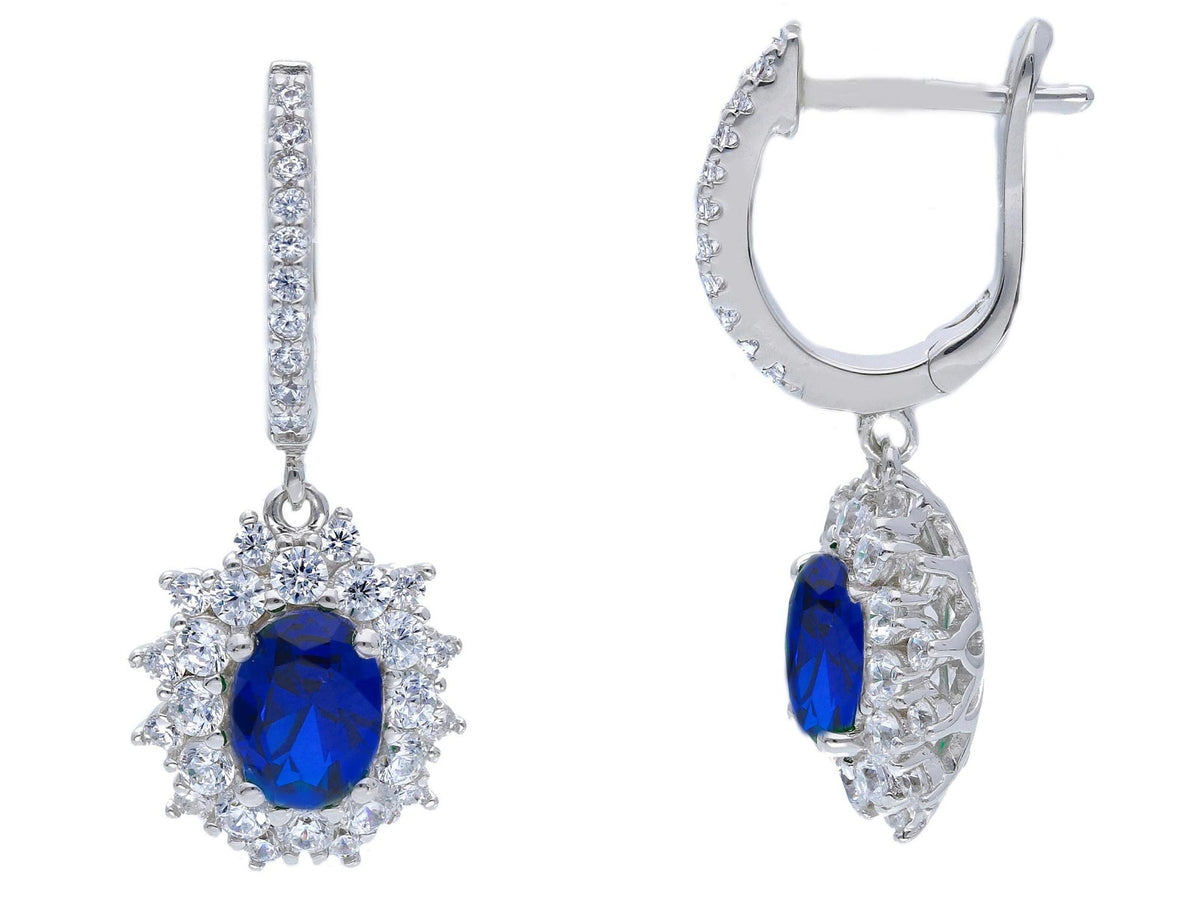 Maiocchi Silver Orecchini Argento Cristalli Blu