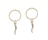  Maiocchi Silver Hoop Earrings with Silver Horns